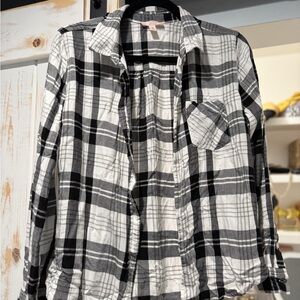 Como Vintage Monochrome Plaid Shirt